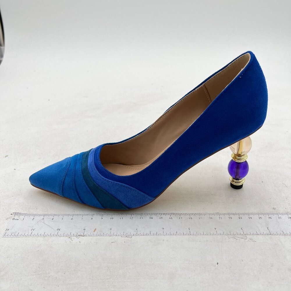 Fowt Blue Gradient Wave Pattern Pointed Toe Party… - image 1